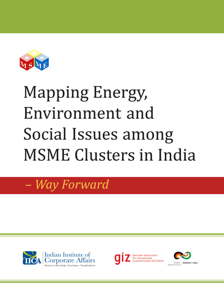 Sustainability report layout — energy environment social issues MSME clusters India